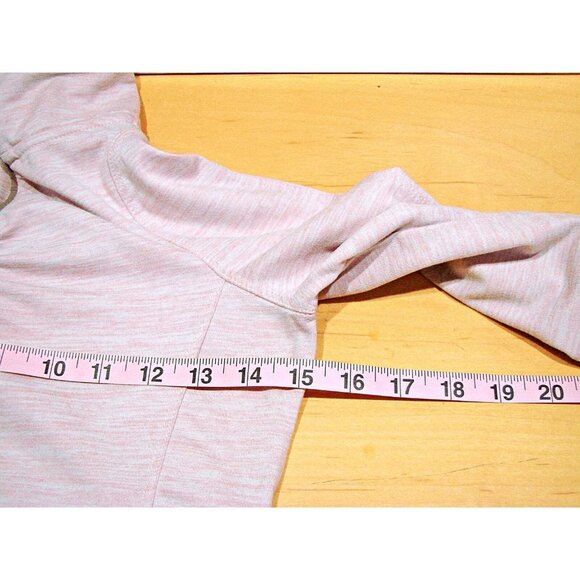 Mondetta Pullover Top Jacket Pink Heather 1/4 Zip Thumb Holes Ruching Size S/M - Picture 5 of 12
